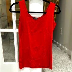 Vibrant Red Fitted Tank Top